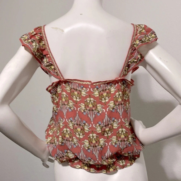 Max Studio NEW Chiffon Floral Crop Top Size M - Picture 3 of 8